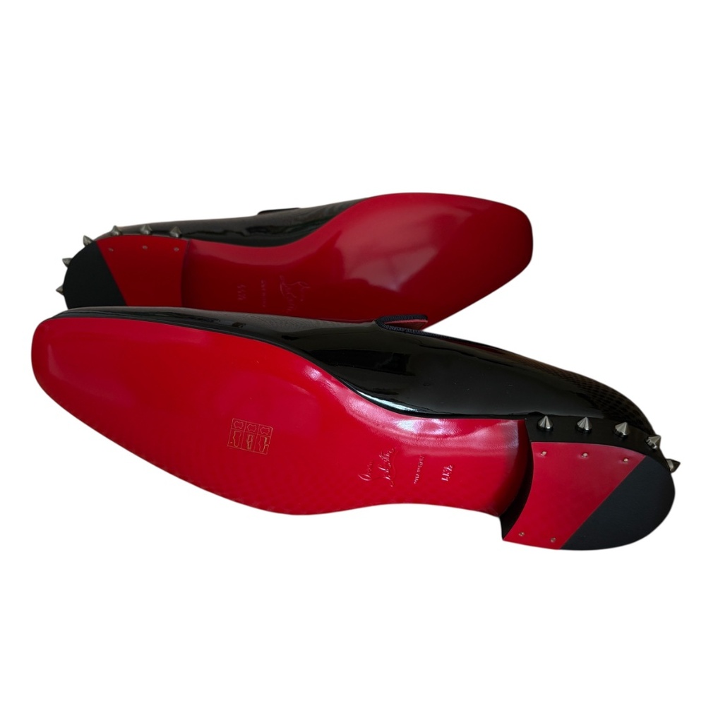 Christian Louboutin Marquees Flat Black Patent Leather Dress Loafer Shoe sz 44.5 - Picture 3 of 15
